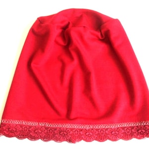 Chemo Slouchy Viscose Jersey Night Hat Sewing Pattern with Lace (PDF Pattern)