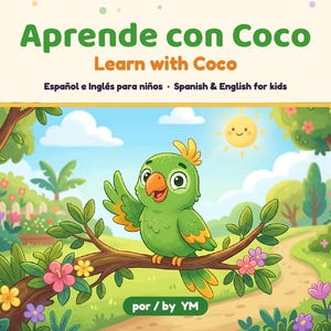 Aprende con Coco Learn with Coco Bilingual Spanish English Kids Picture Book PDF, Toddler Colors Numbers Animals, Printable Libro Bilingüe