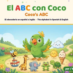 El ABC con Coco Coco's abc Bilingual Spanish English Alphabet Book for Kids pdf, Toddler abc Abecedario Libro Bilingüe digital download