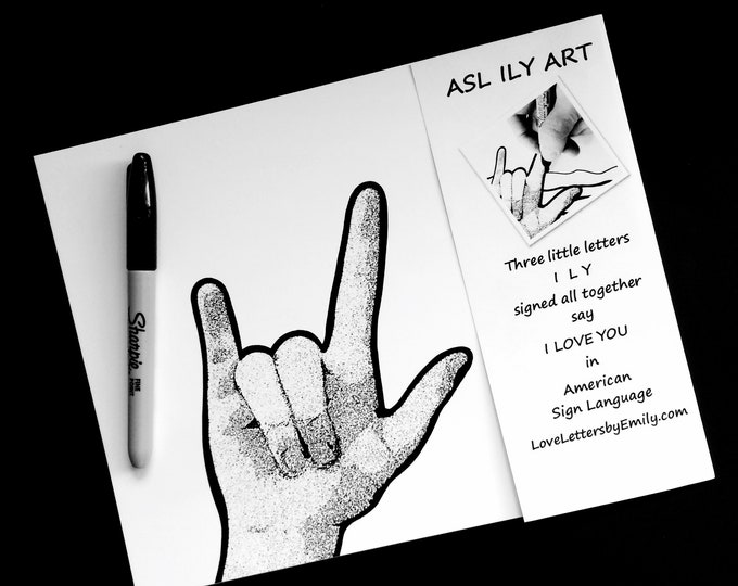 Asl I Love You Sharpie Art American Sign Language Design It Yourself Art Ready To Frame Black And White Art Collectibles Drawing Illustration Dalasmaker Se Asl I Love You Sharpie Art American Sign Language Design It Yourself Art Ready To Frame Black And White Art Collectibles Drawing Illustration Dalasmaker Se