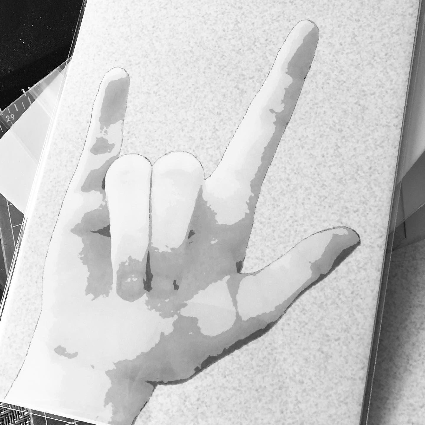 Asl I Love You Notecard American Sign Language 5x7 Suitable For Framing Greeting Card Asl I Love You Notecard American Sign Language 5x7 Suitable For Framing Greeting Card