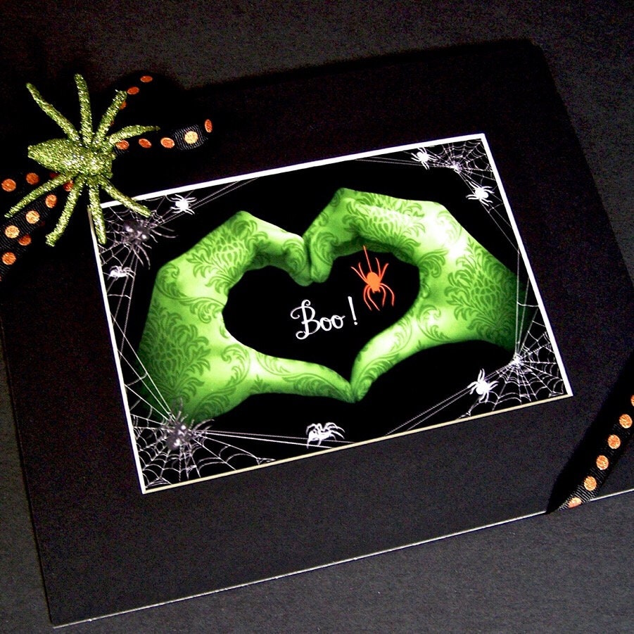 HALLOWEEN Heart Hands Card LOVE Sign Language 5x7 Suitable for