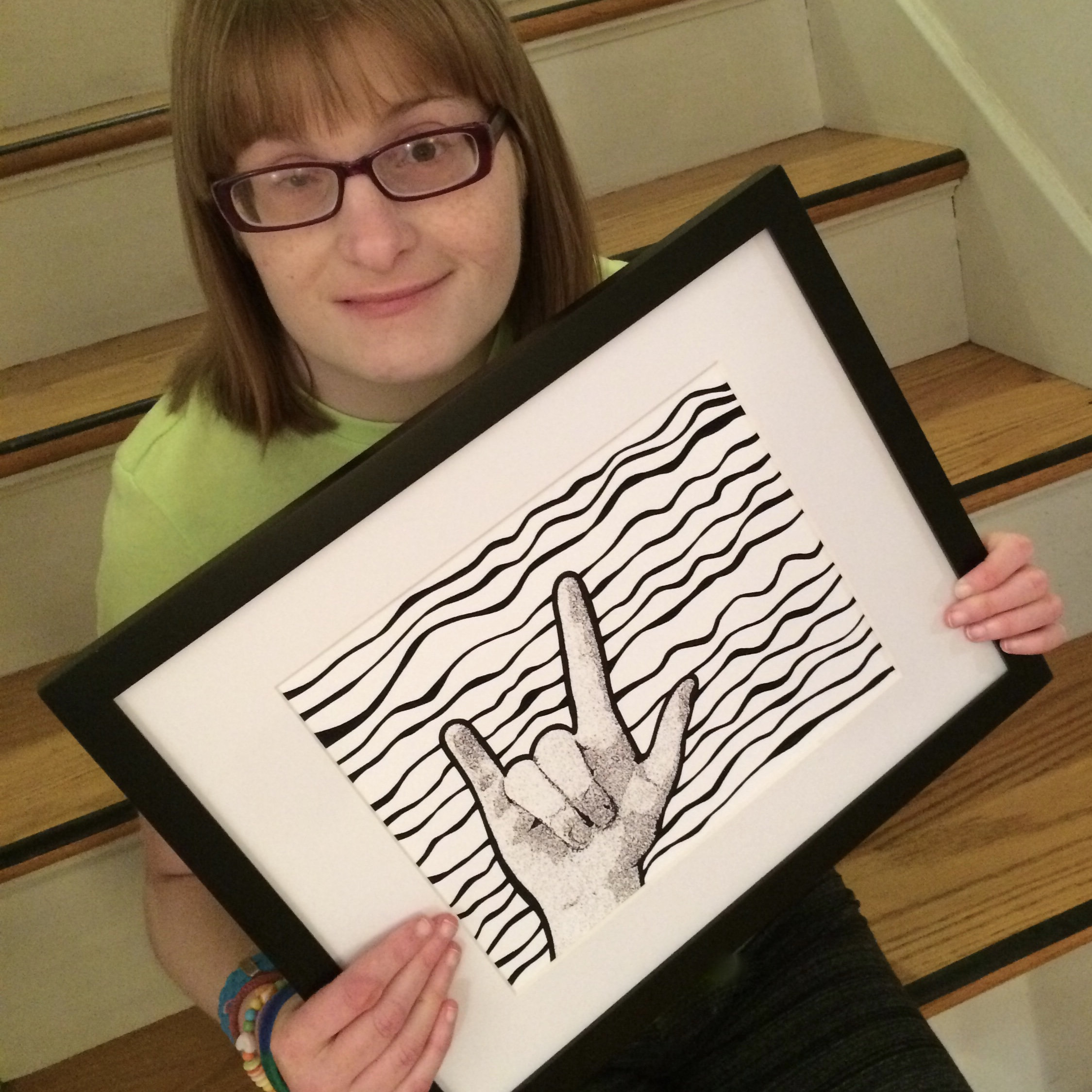 Asl I Love You Sharpie Art American Sign Language Black And White Design It Yourself Art Ready To Frame