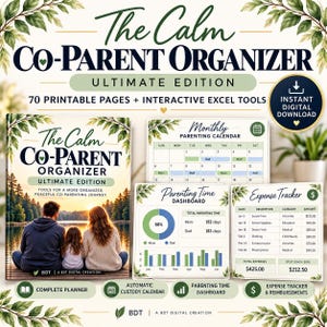 Co-Parenting Planner Ultimate Bundle | Automatic Custody Calendar, Parenting Schedule, Expense Tracker & Printable PDF