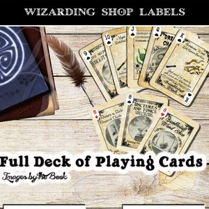 Étiquettes Wizard, cartes à jouer (un jeu de cartes complet !), à télécharger et à imprimer lors de l'achat