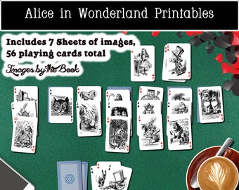 Alice in Wonderland Playing Cards, (A Full Deck of Cards!), Download and print upon purchase