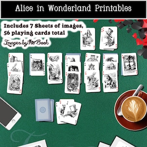 Alice im Wunderland-Spielkarten (ein volles Kartenspiel!), Nach dem Kauf herunterladen und ausdrucken
