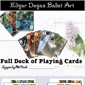 Dançarinos de Degas, pinturas de bailarinas, cartas de baralho (um baralho completo!), baixe e imprima após a compra