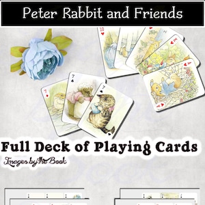 Beatrix Potter Bücher, Peter Rabbit und Freunde, Spielkarten (ein volles Kartenspiel!), Nach dem Kauf herunterladen und ausdrucken