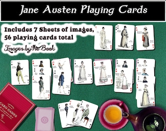 Jane Austen Books, Playing Cards (A Full Deck of Cards!), Download and print upon purchase