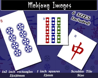 Mahjong Tiles, Squares and Rectangles with 6 sizes included! Download and print upon purchase