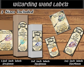 Wizards Wand, Magical Prints, Box Labels in 3 sizes! Download and print upon purchase