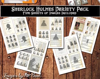 Sherlock Holmes, Bundle, Five Sheets included, Download and print upon purchase