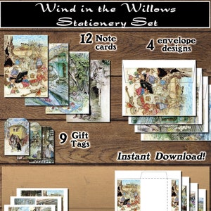 Wind in the Willows Prints, juego de papelería, descargar e imprimir al realizar la compra