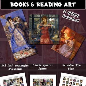 Frauen vorlesen Kunst, Quadrate und Rechtecke in 6 Größen inklusive! Nach dem Kauf herunterladen und ausdrucken