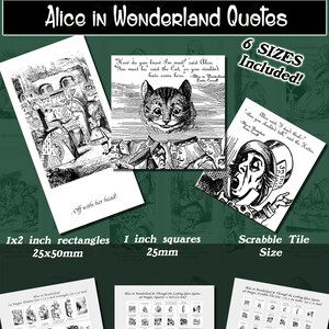 Alice in Wonderland Quotes, Squares and Rectangles with 6 sizes included! Download and print upon purchase