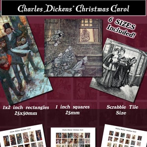 Canto di Natale di Dickens, illustrazioni, quadrati e rettangoli in 6 dimensioni incluse! Scaricalo e stampalo al momento dell'acquisto