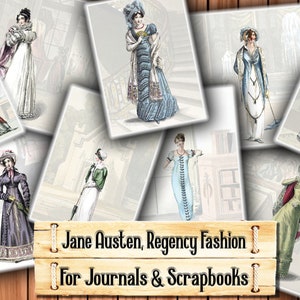 Jane Austen Regency Kleid, #1, Junk Journal Kit, Download und Druck beim Kauf