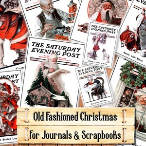 Norman Rockwell Christmas, Saturday Evening Post Magazinecovers Celebrating Christmas, Junk Journal Kit, downloaden en afdrukken bij aankoop
