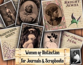 Black History, Victorian Women Part 1, Junk Journal Kit, Download and print upon purchase