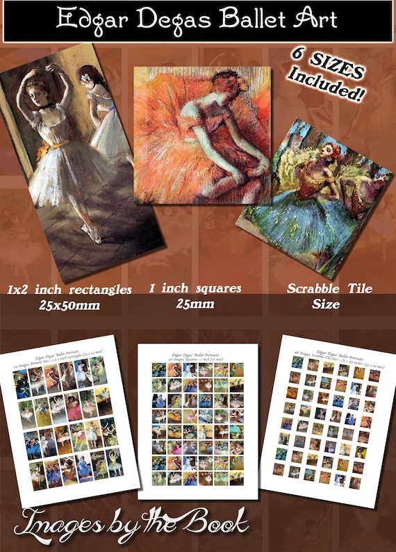 Degas Ballet Art | Ballerina Decor | Famous Impressionist Paintings | Printable Square Images | Jewelry Making | Scrapbooking
