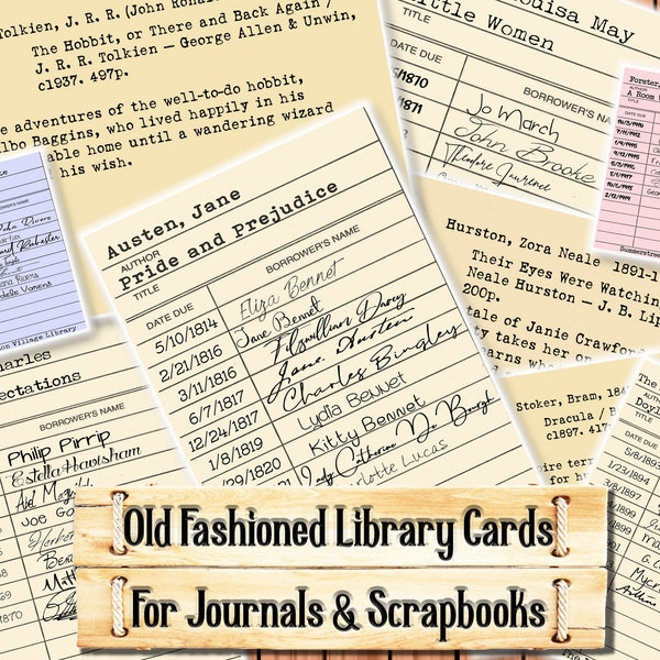 Card Catalog Cards Etsy
