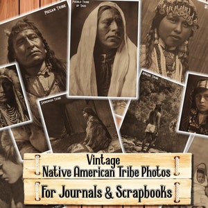 Arte dei nativi americani, foto vintage, kit di diario spazzatura, download e stampa al momento dell'acquisto