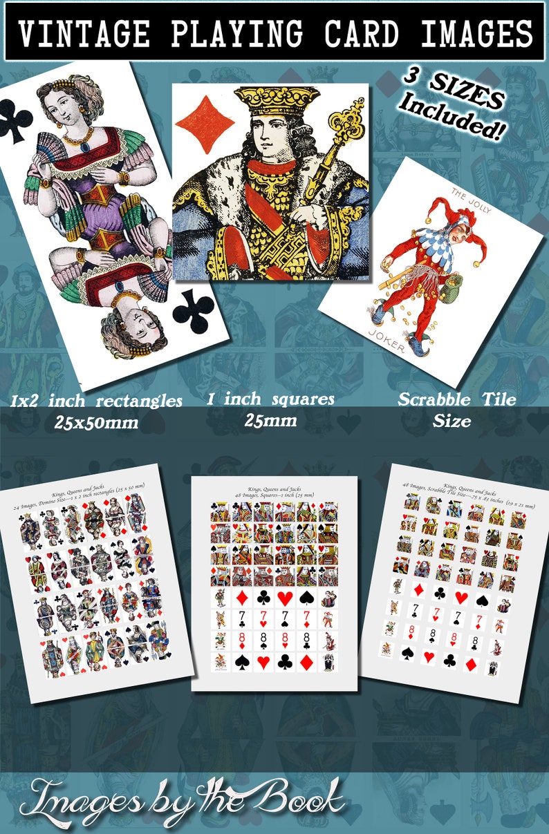 Cartes à jouer carrés et rectangles avec 3 tailles incluses Etsy