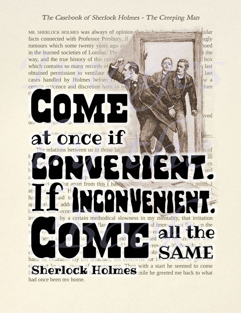 Sherlock Holmes Citations Book Art Digital Collage Sheets