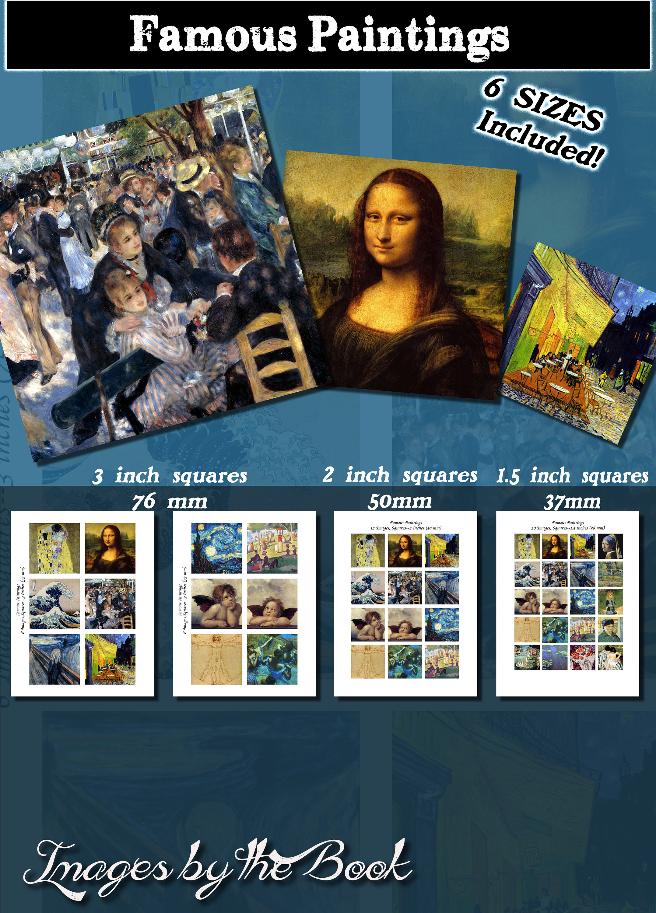 Famous Paintings Prints Squares and Rectangles With 6 Sizes Etsy