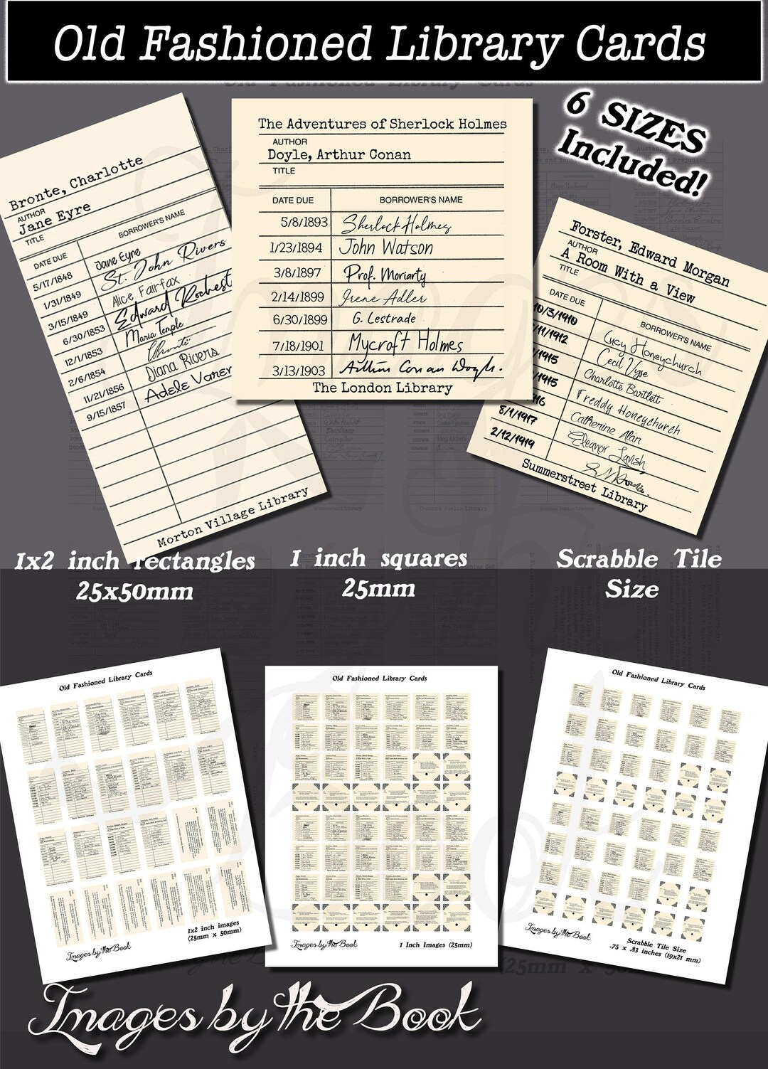 Old Fashioned Library Cards and Card Catalog Cards Squares & Etsy