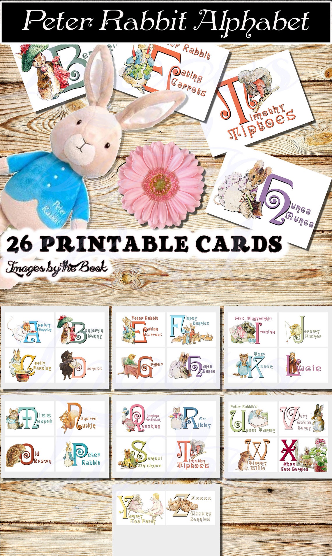 peter rabbit alphabet letters stationery set etsy
