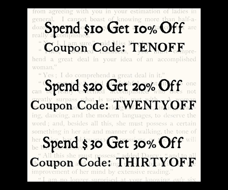 COUPON CODES Etsy