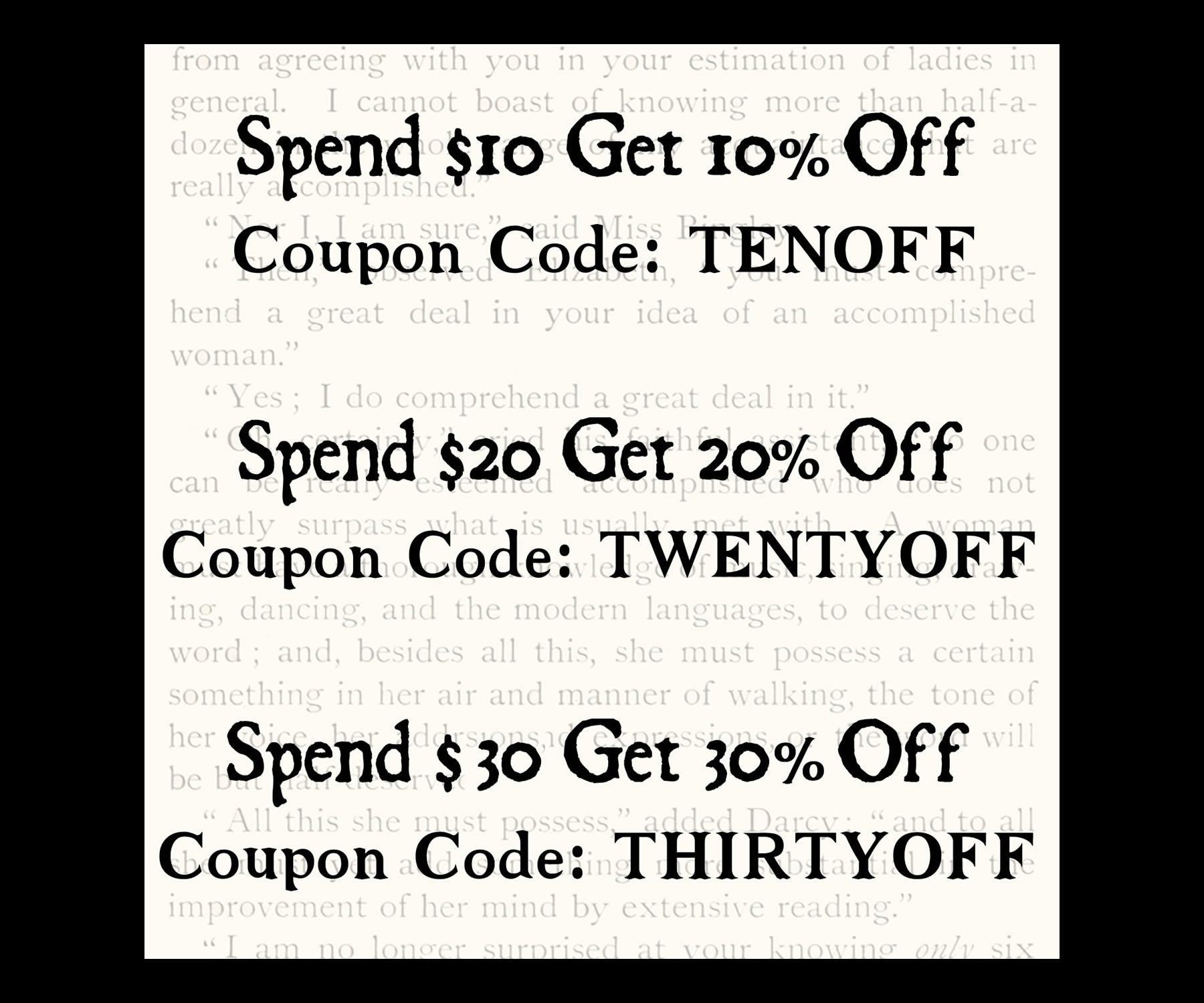 COUPON CODES Etsy