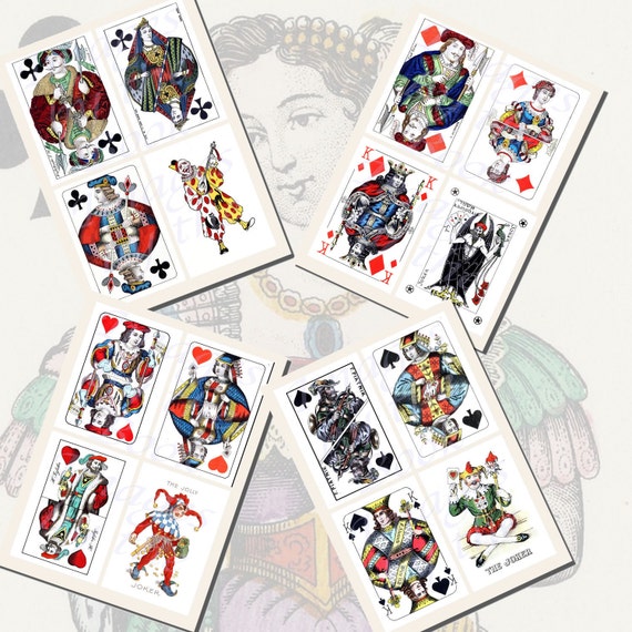 Kings Queens Jacks and Jokers Playing Card Printables | Etsy