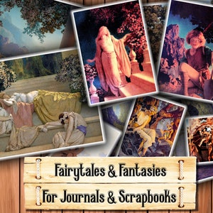 Maxfield Parrish Prints, Fantasy Art, Junk Journal Kit, Download and print upon purchase