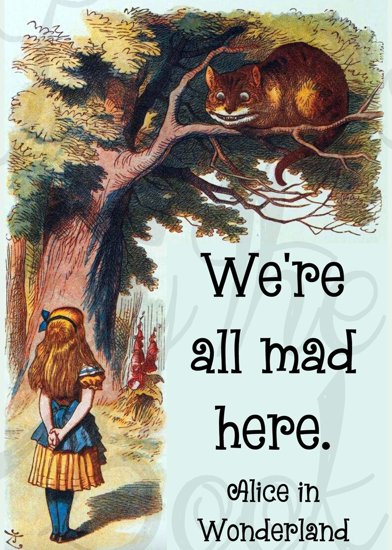 Alice in Wonderland Quote, Two Book Edge Art Patterns (digital Download ...