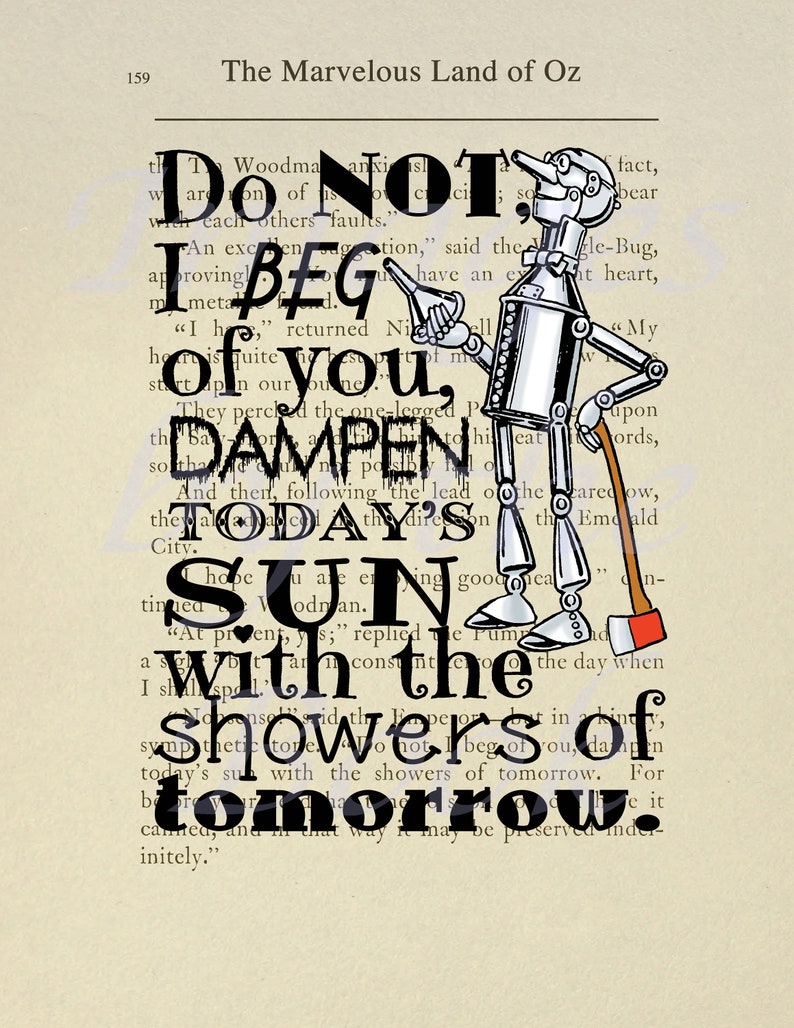 Wizard of Oz Quotes 2 8x10 Framable Wall Art Ten Sheets Etsy