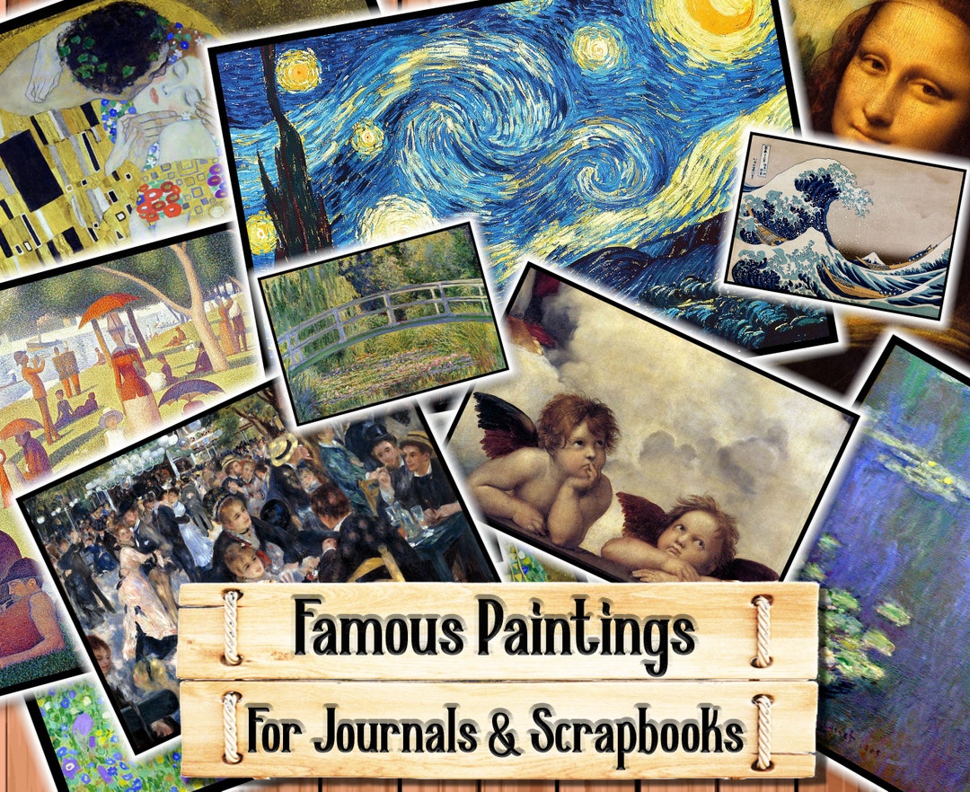 Famous Paintings Prints, Junk Journal Kit, Download and Print Upon