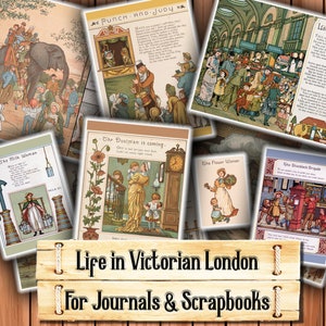 Londres victoriano, Parte 1, Arte de Thomas Crane, Junk Journal Kit, Descargar e imprimir al momento de la compra