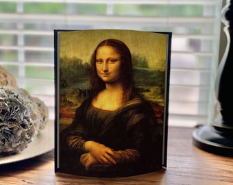 Mona Lisa de Léonard de Vinci, motif de bande photo Fore Edge, disponible en téléchargement instantané lors de l'achat.