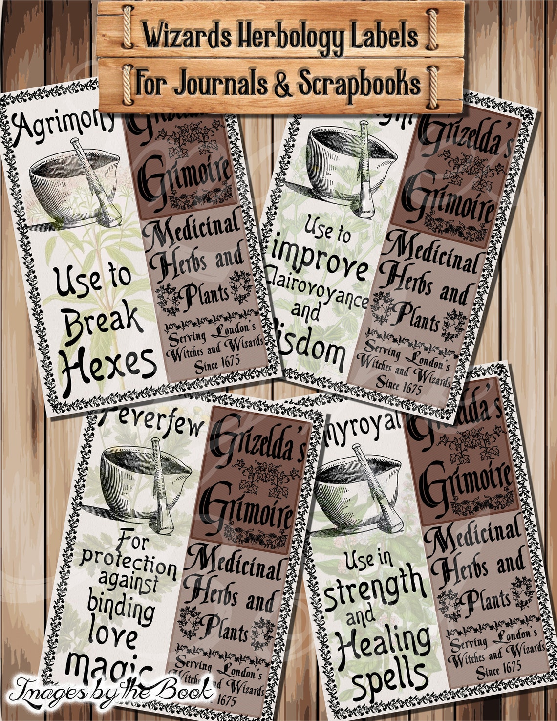 Wizards Herbology Labels Junk Journal Kit | Etsy