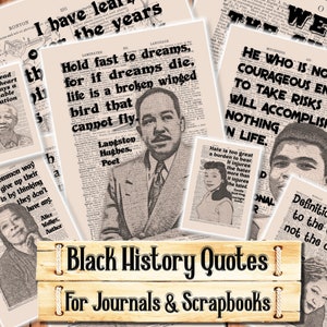 Black History Quotes, Junk Journal Kit (Digital Download)