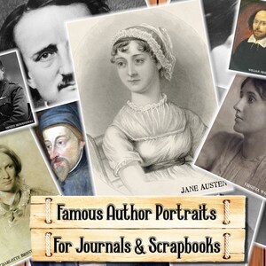 Famous Authors Digital Downloads, Junk Journal Kit, Download and print upon purchase
