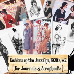 Fashions of the Jazz Age, Part 2, 1920's, Junk Journal Kit, Download und Druck nach Kauf