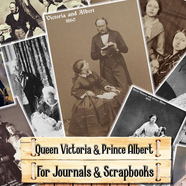 Queen Victoria and Prince Albert, Junk Journal Kit, Download and print upon purchase