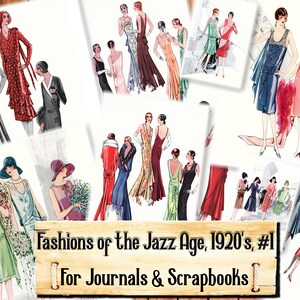 Fashions of the Jazz Age, Teil 1, 1920's, Junk Journal Kit, Download und Druck nach Kauf