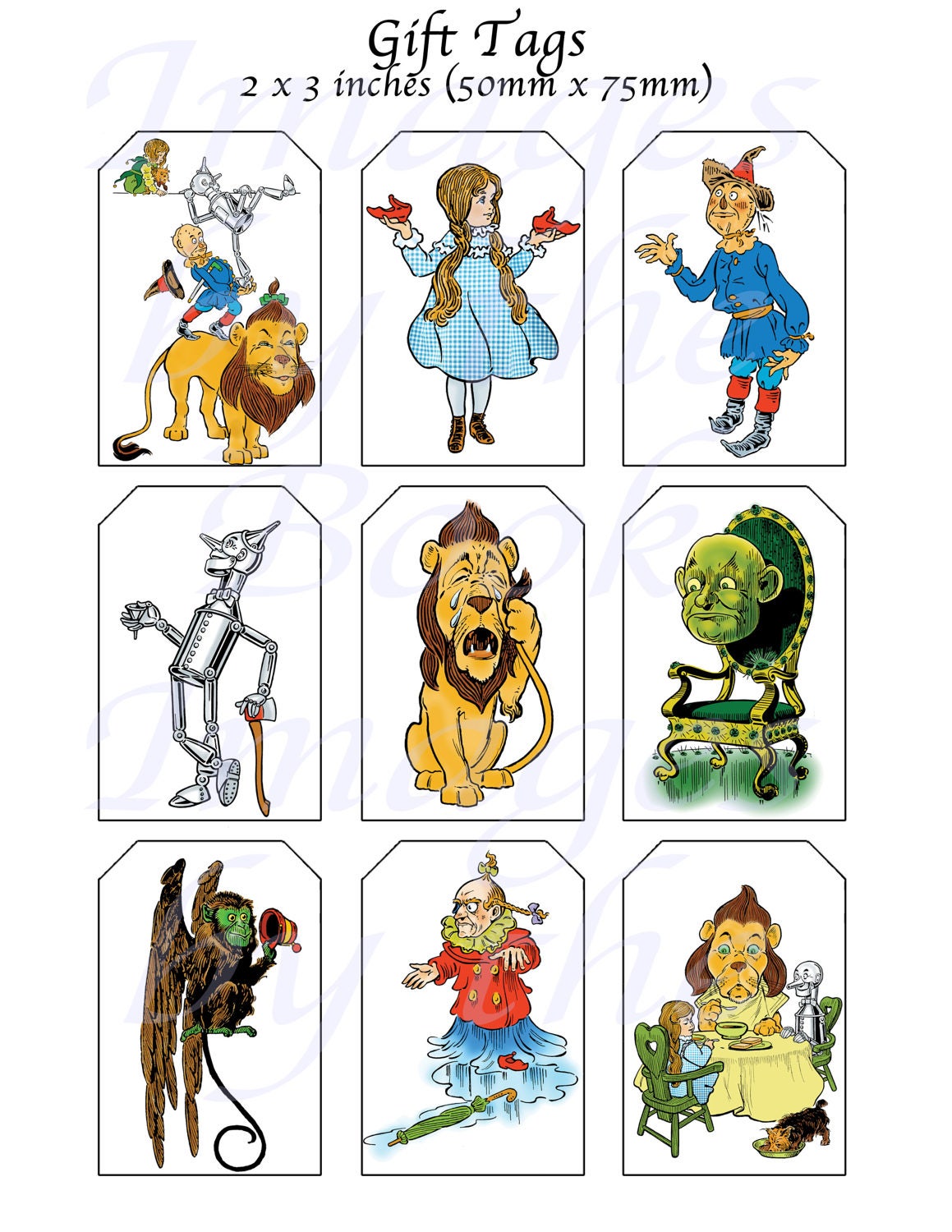 Wonderful Wizard of Oz Printables by L. Frank Baum GIFT TAGS Etsy