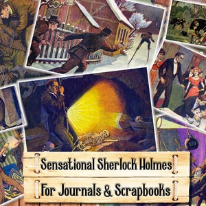 Sensational Sherlock Holmes in Color, Junk Journal Kit, Download and print upon purchase