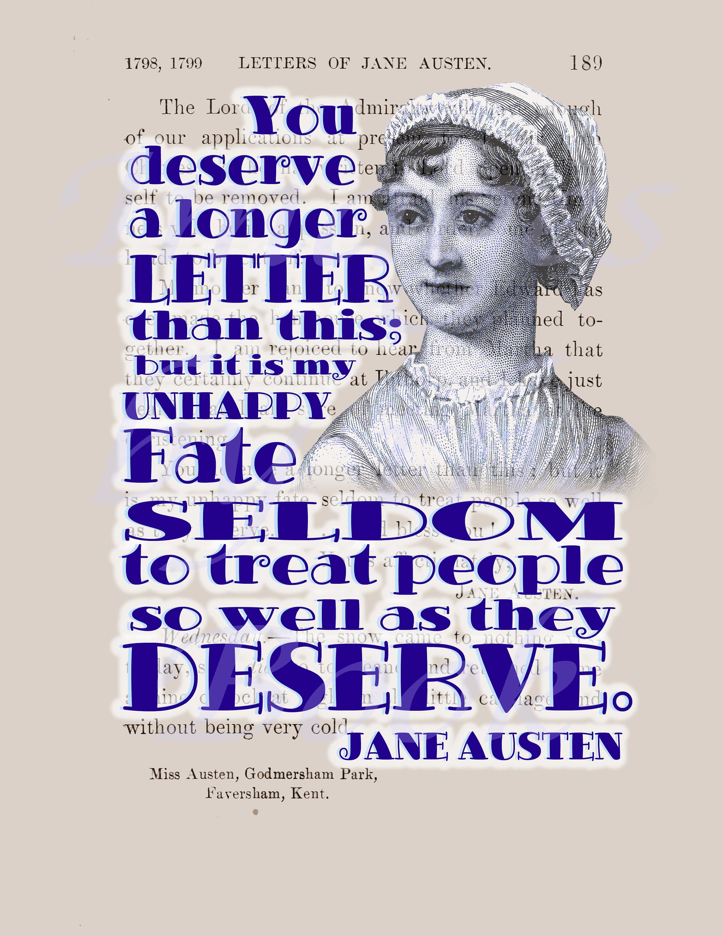 Jane Austen Quotes Book Art Digital Collage Sheets Eight 8.5 | Etsy